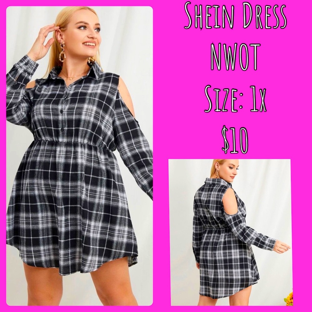 SHEIN cold shoulder dress, size 1x